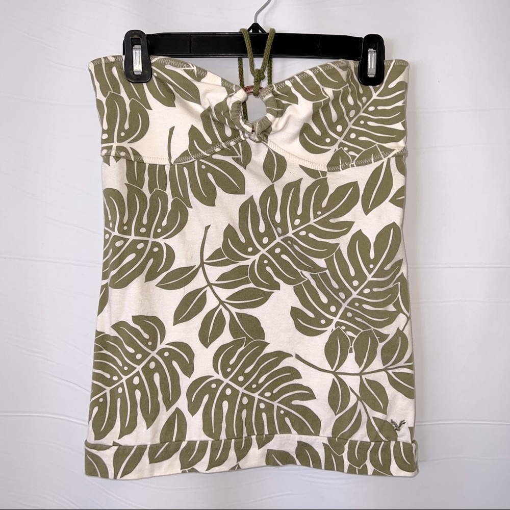 American Eagle Cream/Green Halter Top